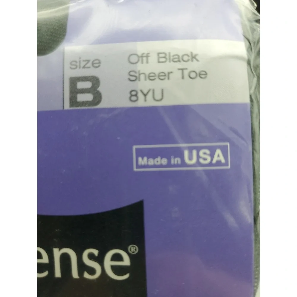 No Nonsense Support‎ Leg Pantyhose Control Top Sheer Toe Off Black Sz B USA Made